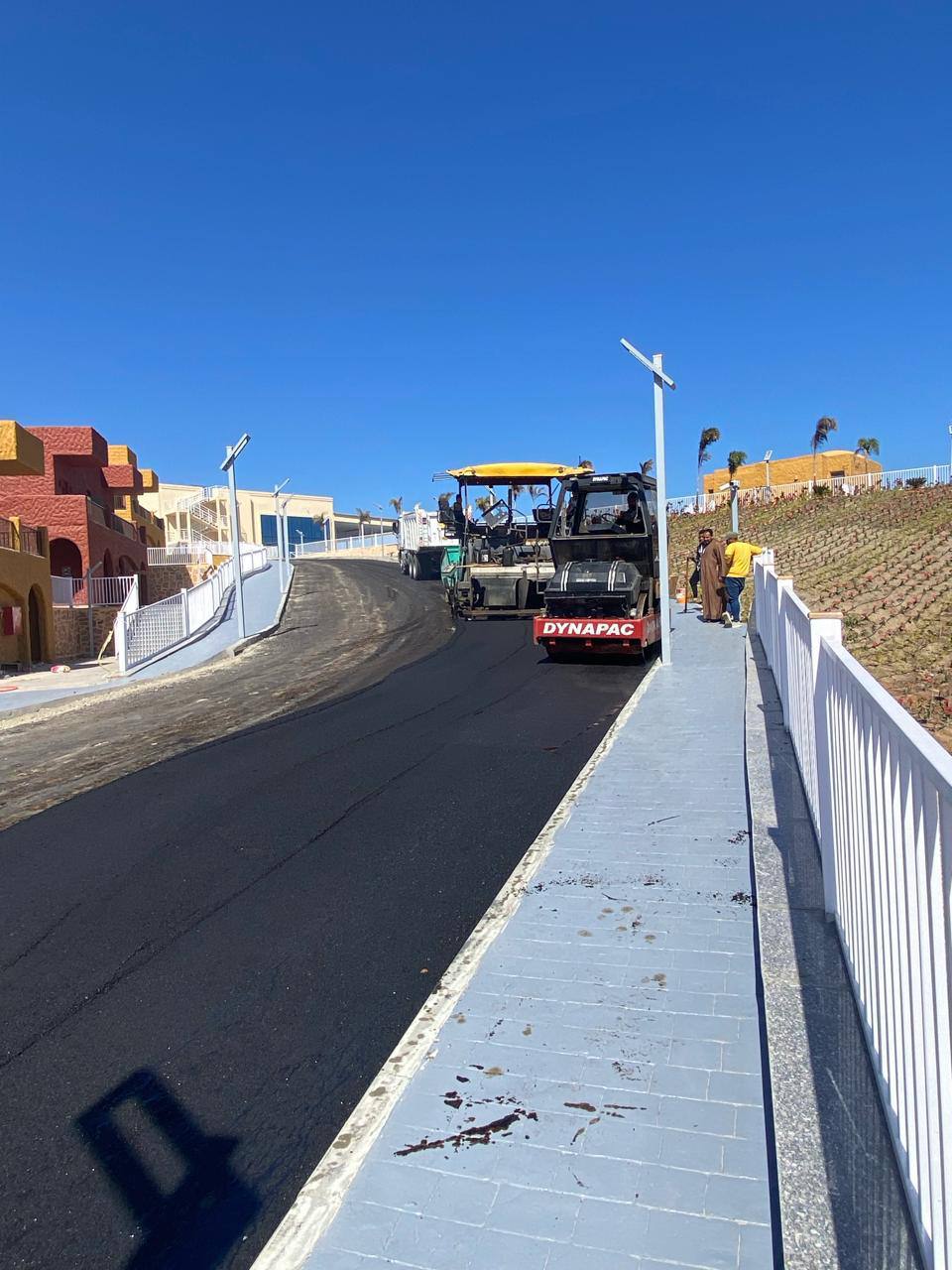 Asphalt Road Paver Construction Site
